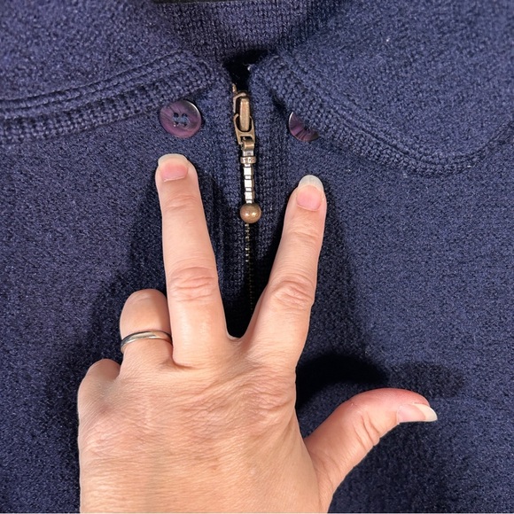 Tabi Wool Coat Women’s size Medium Navy Blue Zip-Up missing hood Oversized - Picture 6 of 9